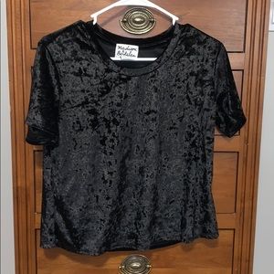 Black velvet crop top